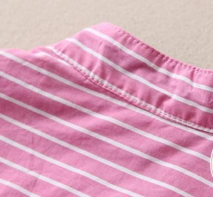 Okkoai - OKKO long sleeved pink and white stripped shirt