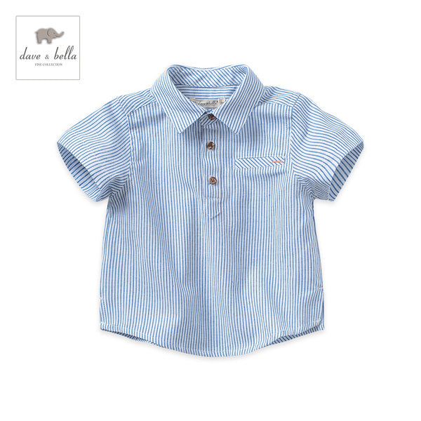 Dave and Bella Short leave striped shirt with collar