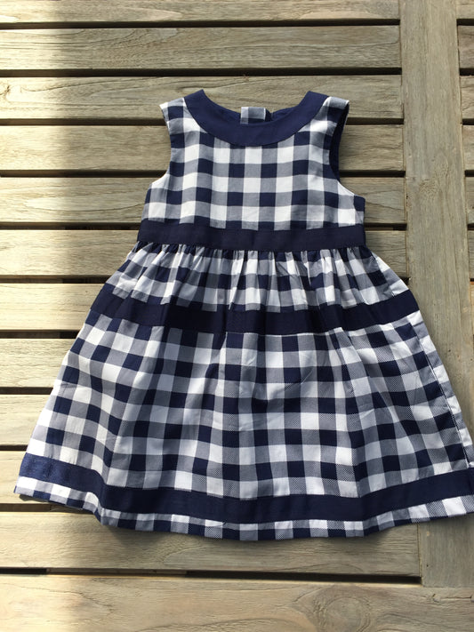 Navy and white check dress Epkweb