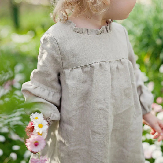 natural rustic linen blend dress