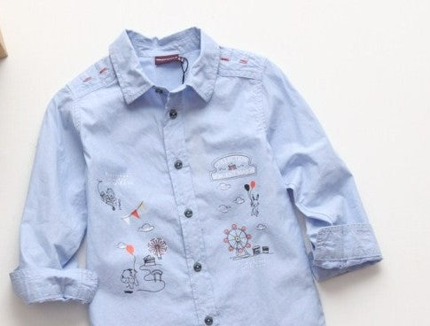 Sergent major long sleeved light blue shirt
