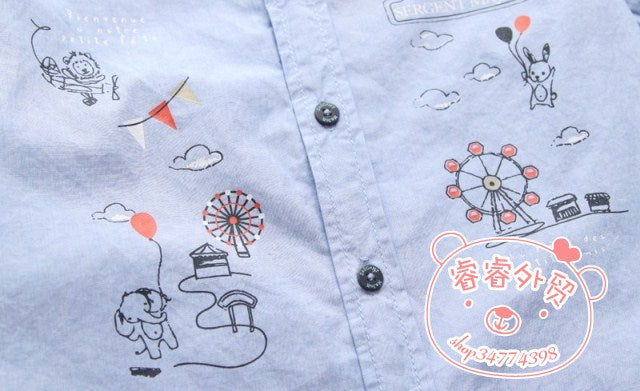 Sergent major long sleeved light blue shirt