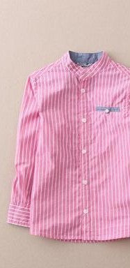 Okkoai - OKKO long sleeved pink and white stripped shirt